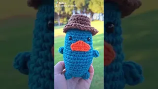 perry the platypus crochet #crochet #perrytheplatypus