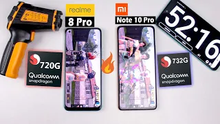 Redmi Note 10 Pro vs Realme 8 Pro PUBG Test Comparison Heating Test 1 HOUR Gameplay