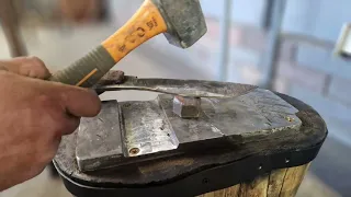 I turn massive log into an Anvil! DIY Project using Basic Tools!