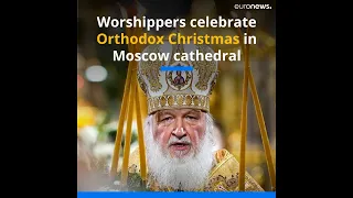 Worshippers celebrate Orthodox Christmas in Moscow cathedral