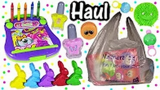 WALMART HAUL! Easter Basket Stuffers! Nail Polish! Crayons! Squishy Ball! Coloring SET! FUN