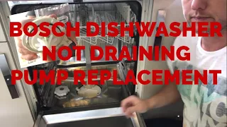 BOSCH INTEGRATED DISHWASHER NOT DRAINING, HOW TO REPAIR, REPLACING DRAIN PUMP