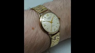 1955 Accurist 9k Gold men's vintage watch with Excalibur model 50 expanding bracelet