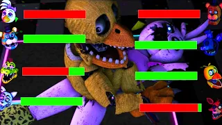 [SFM FNaF] Security Breach Glamrock vs Withered WITH HEALTHBARS