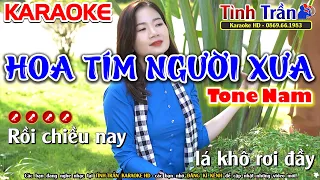 Hoa Tím Người Xưa Karaoke Nhạc Sống Tone Nam ( Cm ) - Tình Trần Organ