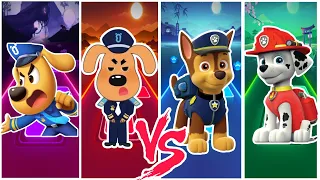 Baby Bus-Sheriff Labrador 🆚 Police🆚 Paw Patrol-Chase 🆚 Marshal | Who is best?🎯in Tiles Hop EDM Rush🎶