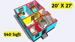 20x27 House Plan || 20x 27 Ghar ka Naksha || 20 *27 House design || 540 sqft