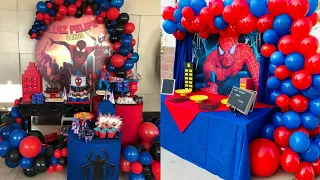 diy spiderman birthday theme decorations | spiderman theme birthday decoration ideas
