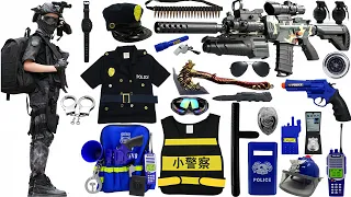 Special police weapon unboxing video,camouflageM416 gun unboxing toy video,gas mask,dagger,knife,axe