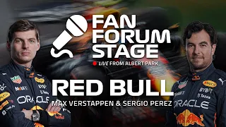 Red Bull's Max Verstappen & Sergio Perez, from the F1® Australian Grand Prix Fan Forum Stage