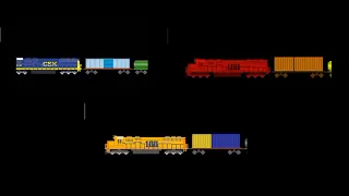 3 freight trains