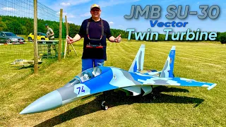 Big Russian SU-30 Vector Twin Kingtech Turbine Scale Model Jet Flight Demonstration