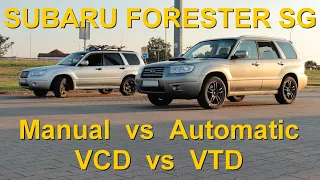 SLIP TEST - Subaru Forester SG - manual vs XT automatic - VCD vs VTD / VDC - @4x4.tests.on.rollers