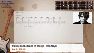 🎸 Waiting On The World To Change - John Mayer Guitar Backing Track with chords and lyrics