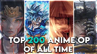 My Top 200 Anime Openings of All Time