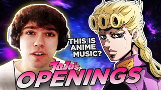 NON JOJO FAN REACTS to JOJO's BIZARRE ADVENTURE Openings (1-13)