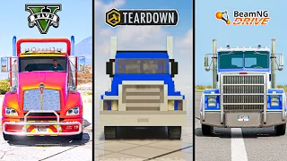 GTA 5 TOW TRUCK VS TEARDOWN TOW TRUCK VS BEAMNG TOW TRUCK - WHICH IS BEST?