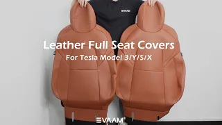 EVAAM® Leather Full Seat Covers for Tesla Model 3YSX