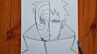 How to draw Obito | Obito Uchiha step by step | easy anime drawing