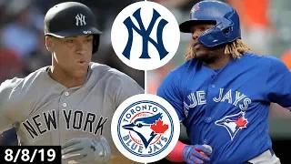New York Yankees vs Toronto Blue Jays Highlights | August 8, 2019 (2019 MLB Season)
