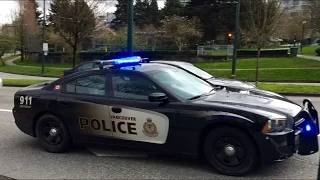 Vancouver Police Marked Charger Responding Code 3 With Hi-Lo