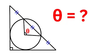 Can this actually be calculated? Unknown angle in a circle inside a right angled triangle