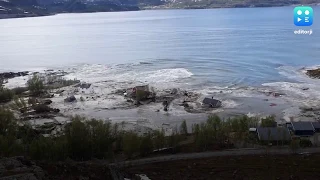 Watch: Land sliding into sea in Norway, many house gone