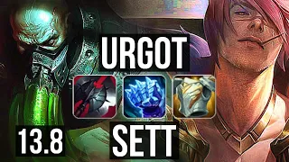 URGOT vs SETT (TOP) | 800+ games, 1.3M mastery, 8/4/16, Dominating | KR Master | 13.8