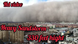 #China Heavy Sandstorm ingulfs the northwest city of #Dunhuang #Silkroadcity/300feet hight sandstorm