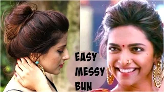 3 EASY Everyday Messy Bun Hairstyle for School, College,Work | Deepika Padukone| Indian Hairstyles