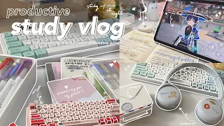 productive study vlog 💌 aesthetic notes taking, studying for exams, new keyboard, playing genshin