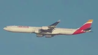 Iberia Airlines Airbus  a340-600 beautiful approach to JFK airport