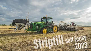 Farma Chmel - striptill setí řepky - John Deere 8295RT & Agrisem SLY StripCat II & Vaderstad Tempo