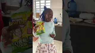 African Kids try Warhead Sour Candies for the First time 🍭😆🤣 #lol #candy #challenge