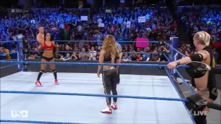 WWE Smackdown Live John Cena & Nikki Bella vs Carmella & James Ellsworth 07/03/17