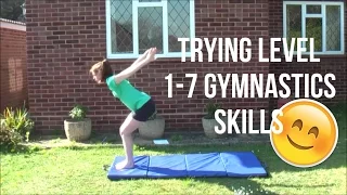 Trying Level 1-7 Gymnastics Skills (Level Requirements!)