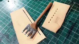Making a leather pricking iron out of a fork