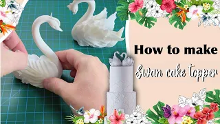 How to make Swan Cake topper for all occasions with fondant كيفية عمل بجعة من الفوندان لكل المناسبات