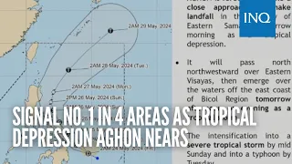 Signal No. 1 in 4 areas as Tropical Depression Aghon nears