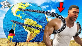 Franklin Become World Strongest Man Ever To Pull Whole Earth With Shinchan In GTA 5 !
