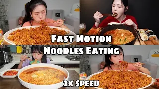 Asmr noodles eating compilations mukbang || 2x speed