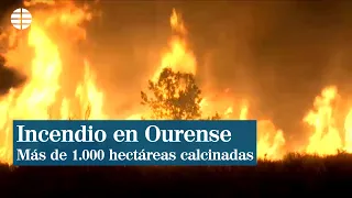 Más de 1.000 hectáreas calcinadas en el incendio más grande del verano en Galicia