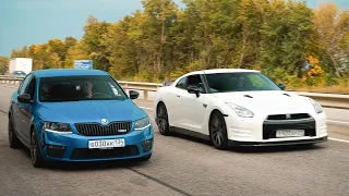 РЕДКАЯ ШКОДА против NISSAN GT-R, BMW M5 , MERCEDES E63 AMG