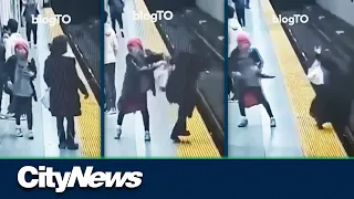ON CAMERA: Woman arrested after pushing another woman onto Toronto subway tracks