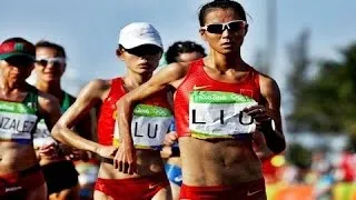 Hong Liu wins race walk gold for China!
