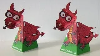 Make your own 3D paper dragon illuson