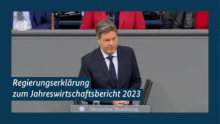 Bundesminister Robert Habeck in der Regierungserklärung zum Jahreswirtschaftsbericht 2023