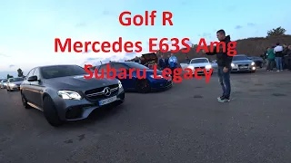 Golf R Subaru Mercedes e63s Amg odessa drag race