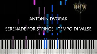 Antonín Dvořák - Serenade for Strings (Op. 22 B. 52, Part II Beginning) | Piano Tutorial (Synthesia)