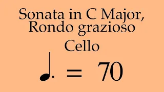 Suzuki Cello Book 4 | Sonata in C Major, Rondo grazioso | Piano Accompaniment | 70 BPM